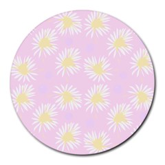 Mazipoodles Bold Daisies Pink Round Mousepad