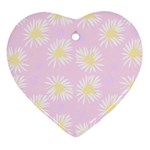 Mazipoodles Bold Daisies Pink Ornament (Heart) Front