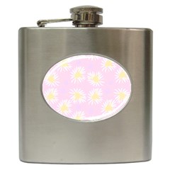 Mazipoodles Bold Daisies Pink Hip Flask (6 Oz) by Mazipoodles