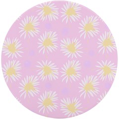 Mazipoodles Bold Daisies Pink Uv Print Round Tile Coaster by Mazipoodles