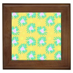 Mazipoodles Bold Daises Yellow Framed Tile