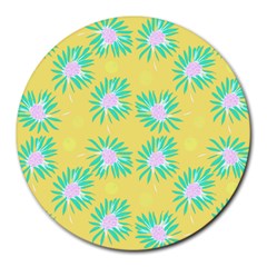 Mazipoodles Bold Daises Yellow Round Mousepad by Mazipoodles