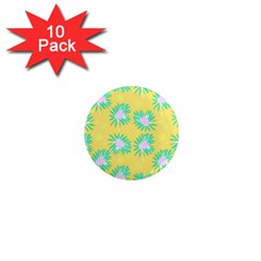 Mazipoodles Bold Daises Yellow 1  Mini Magnet (10 Pack) 