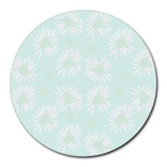 Mazipoodles Bold Daisies Spearmint Round Mousepad by Mazipoodles