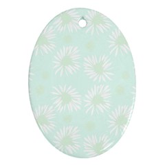 Mazipoodles Bold Daisies Spearmint Oval Ornament (two Sides) by Mazipoodles
