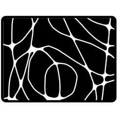 Mazipoodles Neuro Art - Black White Fleece Blanket (large) by Mazipoodles