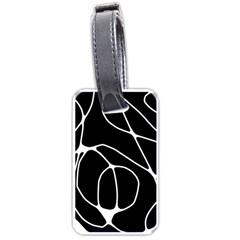 Mazipoodles Neuro Art - Black White Luggage Tag (one Side) by Mazipoodles