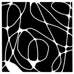 Mazipoodles Neuro Art - Black White Wooden Puzzle Square by Mazipoodles