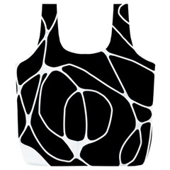 Mazipoodles Neuro Art - Black White Full Print Recycle Bag (xxl) by Mazipoodles