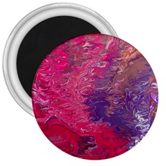 Fuchsia Flow 3  Magnets by kaleidomarblingart