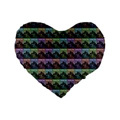 Inspirational Think Big Concept Pattern Standard 16  Premium Flano Heart Shape Cushions by dflcprintsclothing