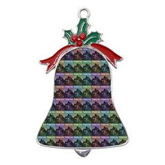 Inspirational Think Big Concept Pattern Metal Holly Leaf Bell Ornament by dflcprintsclothing