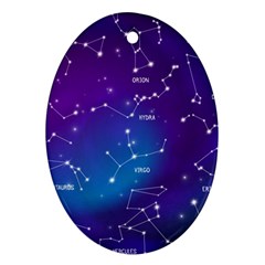 Realistic Night Sky With Constellations Ornament (oval)