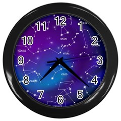 Realistic Night Sky With Constellations Wall Clock (black)