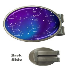 Realistic Night Sky With Constellations Money Clips (oval) 