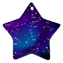 Realistic Night Sky With Constellations Star Ornament (two Sides)