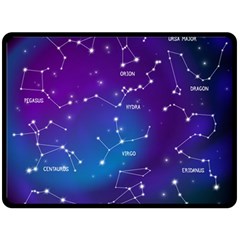 Realistic Night Sky With Constellations Two Sides Fleece Blanket (large)