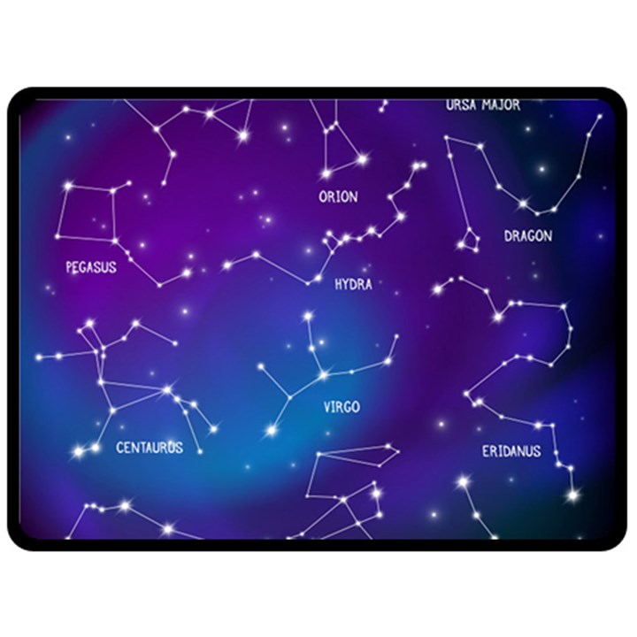 Realistic Night Sky With Constellations Two Sides Fleece Blanket (Large)