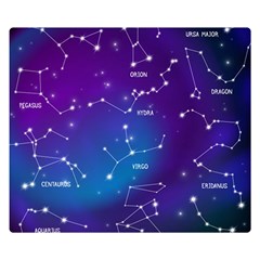 Realistic Night Sky With Constellations Two Sides Premium Plush Fleece Blanket (small) by Cowasu