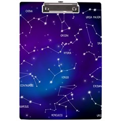 Realistic Night Sky With Constellations A4 Acrylic Clipboard by Cowasu