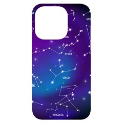Realistic Night Sky With Constellations Iphone 14 Pro Black Uv Print Case by Cowasu