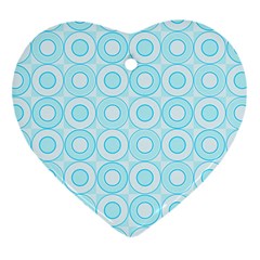 Mazipoodles Baby Blue Check Donuts Ornament (heart)