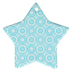 Mazipoodles Baby Blue Check Donuts Ornament (star) by Mazipoodles