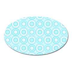 Mazipoodles Baby Blue Check Donuts Oval Magnet by Mazipoodles