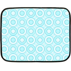 Mazipoodles Baby Blue Check Donuts Fleece Blanket (mini) by Mazipoodles