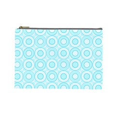 Mazipoodles Baby Blue Check Donuts Cosmetic Bag (large) by Mazipoodles