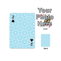 Mazipoodles Baby Blue Check Donuts Playing Cards 54 Designs (mini) by Mazipoodles