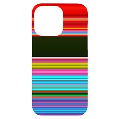 Horizontal Line Colorful Iphone 14 Pro Max Black Uv Print Case