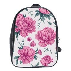 Pattern Flowers Texture Design School Bag (large) by Grandong
