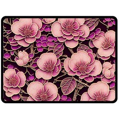 Plum Blossom Blossom Fleece Blanket (large) by Grandong