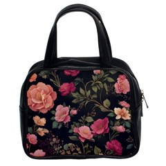 Flower Pattern Classic Handbag (two Sides)