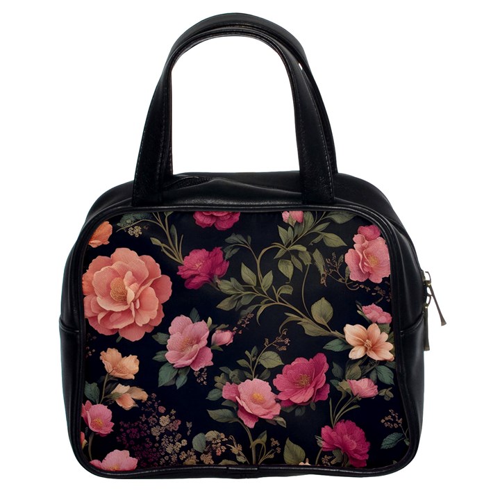 Flower Pattern Classic Handbag (Two Sides)