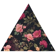 Flower Pattern Wooden Puzzle Triangle