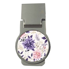 Flowers Pattern Floral Money Clips (round)  by Grandong