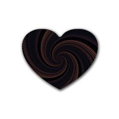 Wave Curves Abstract Art Backdrop Rubber Heart Coaster (4 Pack)