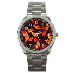 Leaves Autumn Sport Metal Watch by Grandong