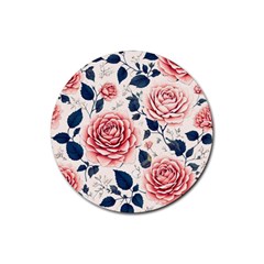 Flowers Pattern Plant Rubber Coaster (round) by Grandong