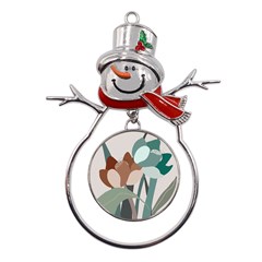 Flowers Plants Leaves Foliage Metal Snowman Ornament by pakminggu