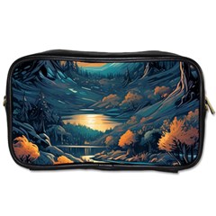 Forest River Night Evening Moon Toiletries Bag (Two Sides)