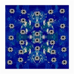 Oilpainting Blue Flowers In The Peaceful Night Medium Glasses Cloth by pepitasart