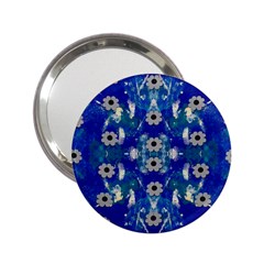 Oilpainting Blue Flowers In The Peaceful Night 2 25  Handbag Mirrors by pepitasart