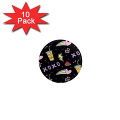 Cute-girl-things-seamless-background 1  Mini Magnet (10 Pack) 