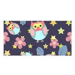 Owl-stars-pattern-background Satin Shawl 45  X 80  by pakminggu