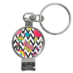 Vector-romantic-love-seamless-pattern Nail Clippers Key Chain by pakminggu