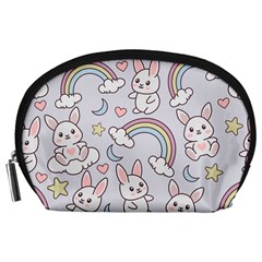 Seamless-pattern-with-cute-rabbit-character Accessory Pouch (large) by pakminggu