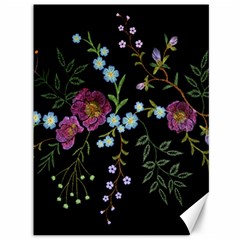 Embroidery-trend-floral-pattern-small-branches-herb-rose Canvas 36  X 48  by pakminggu